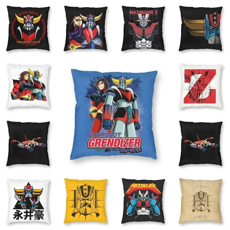 UFO Robot Goldorak Grendizer Actarus Square Throw Pillow Case Home Decoration Mazinger Z Manga Cushion Cover for Sofa Car