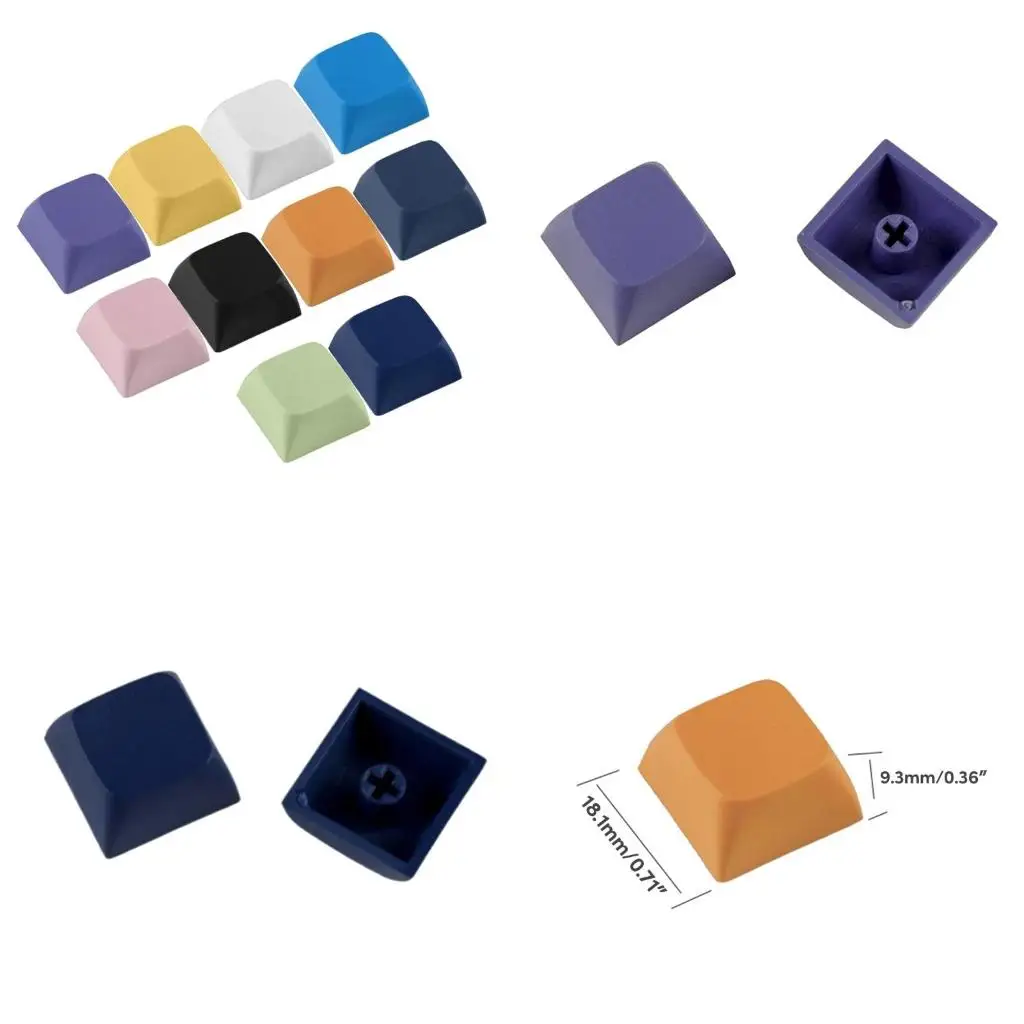 10Pcs XDA2 Keycaps 1U Multi Color Pbt Keycap For Gaming Mechanical Keyboard Keycaps 1.6mm Thickness Blank Keycaps