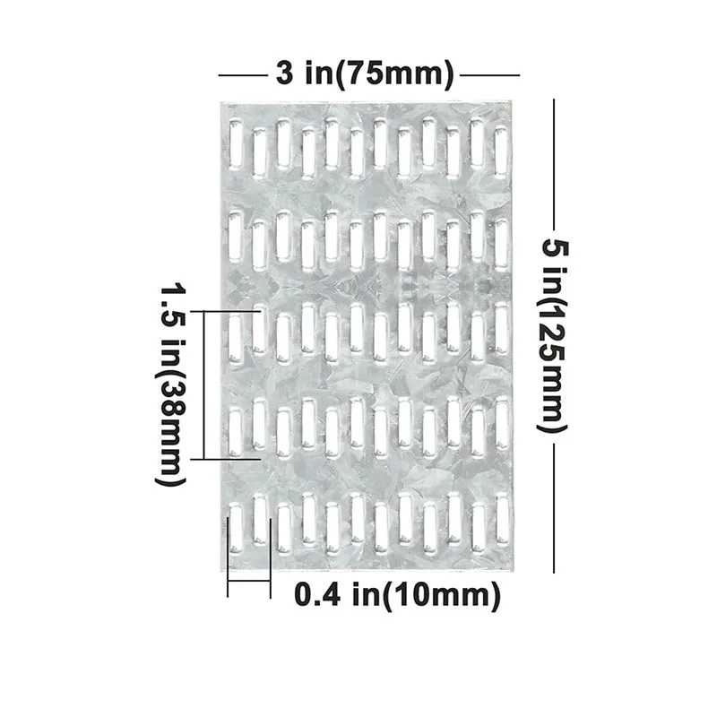 20Pcs Truss Plates 3x5 Pronged Truss Mending Plate with Nail Teeth, Steel Mounting Brackets for Roofing Wood Connector