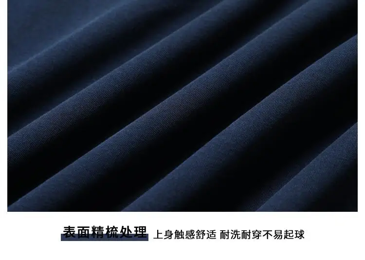 Navy Blue 500g Heavy Round Neck Sweater Men's Autumn and Winter Velvet Thickened Pullover Couple Loose American Top Women