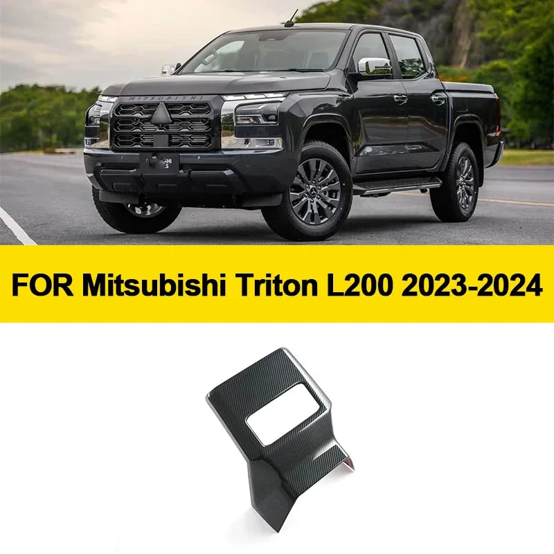 For Mitsubishi triton L200 2023 2024 Carbon Fiber Car Armrest Box Rear Air Condition Vent Outlet Cover Trim Interior Accessories