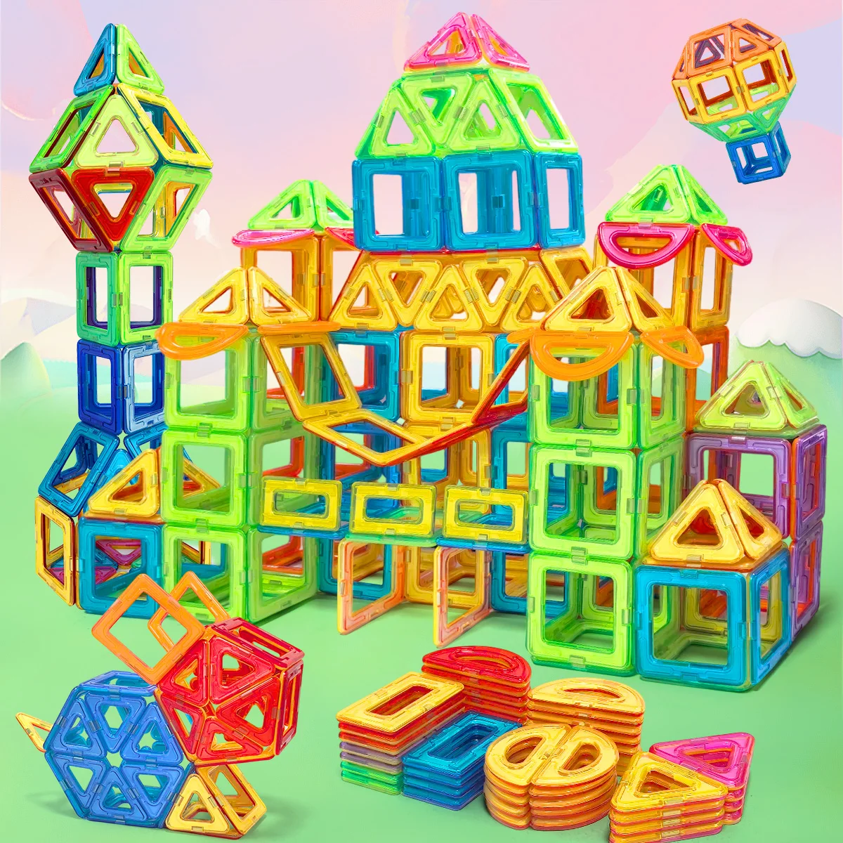 Ensemble de blocs de construction magnétiques de formes multiples, jouets éducatifs à tige 3D pour enfants de 3 ans et garçons et filles, cadeaux d'anniversaire