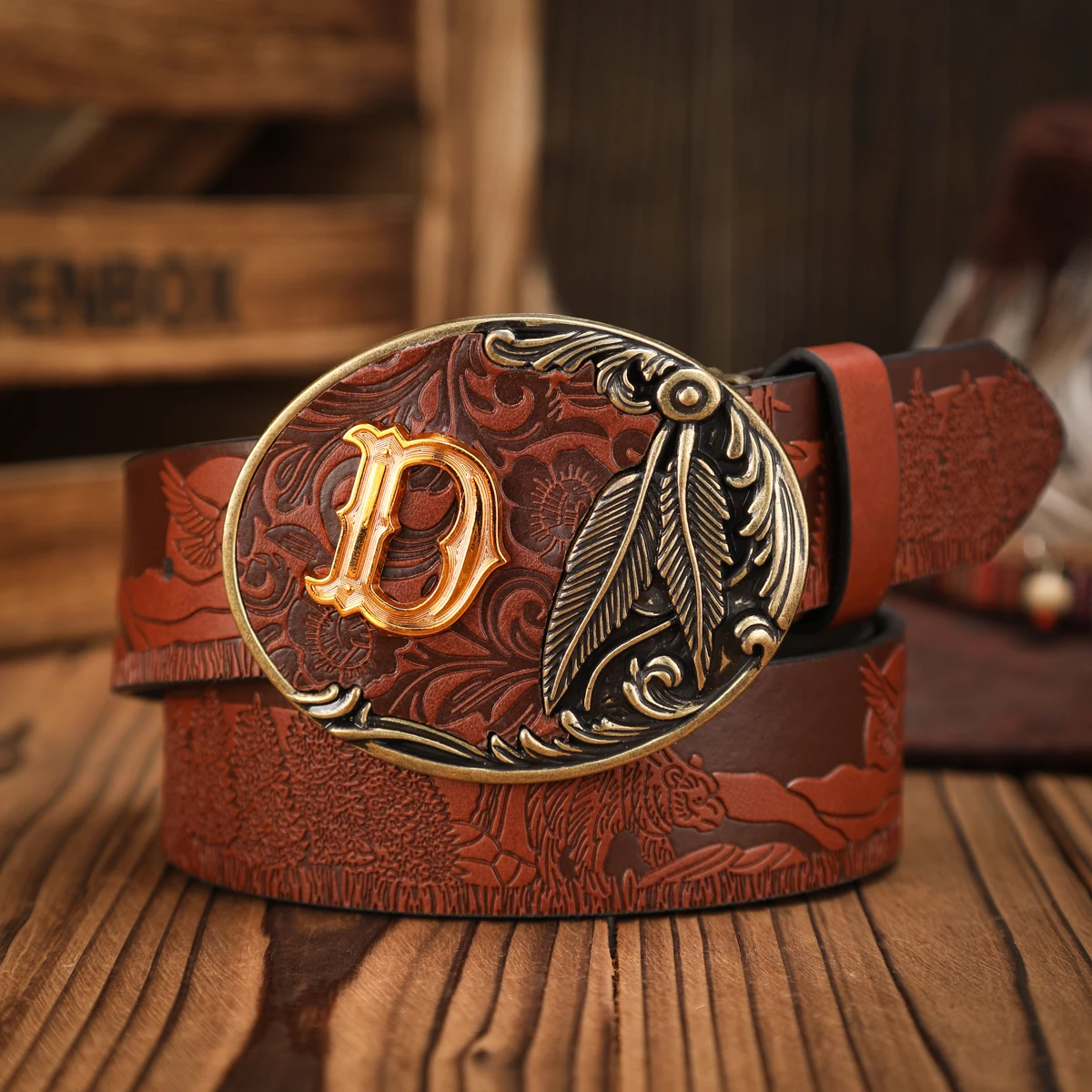 Ein lässiger, individueller und retroartiger Gürtel, ein Kleidungsaccessoire im Western-Stil, Metallschnalle, PU-Gürtel, geeignet für sowohl Männer als auch Frauen – Detail 4