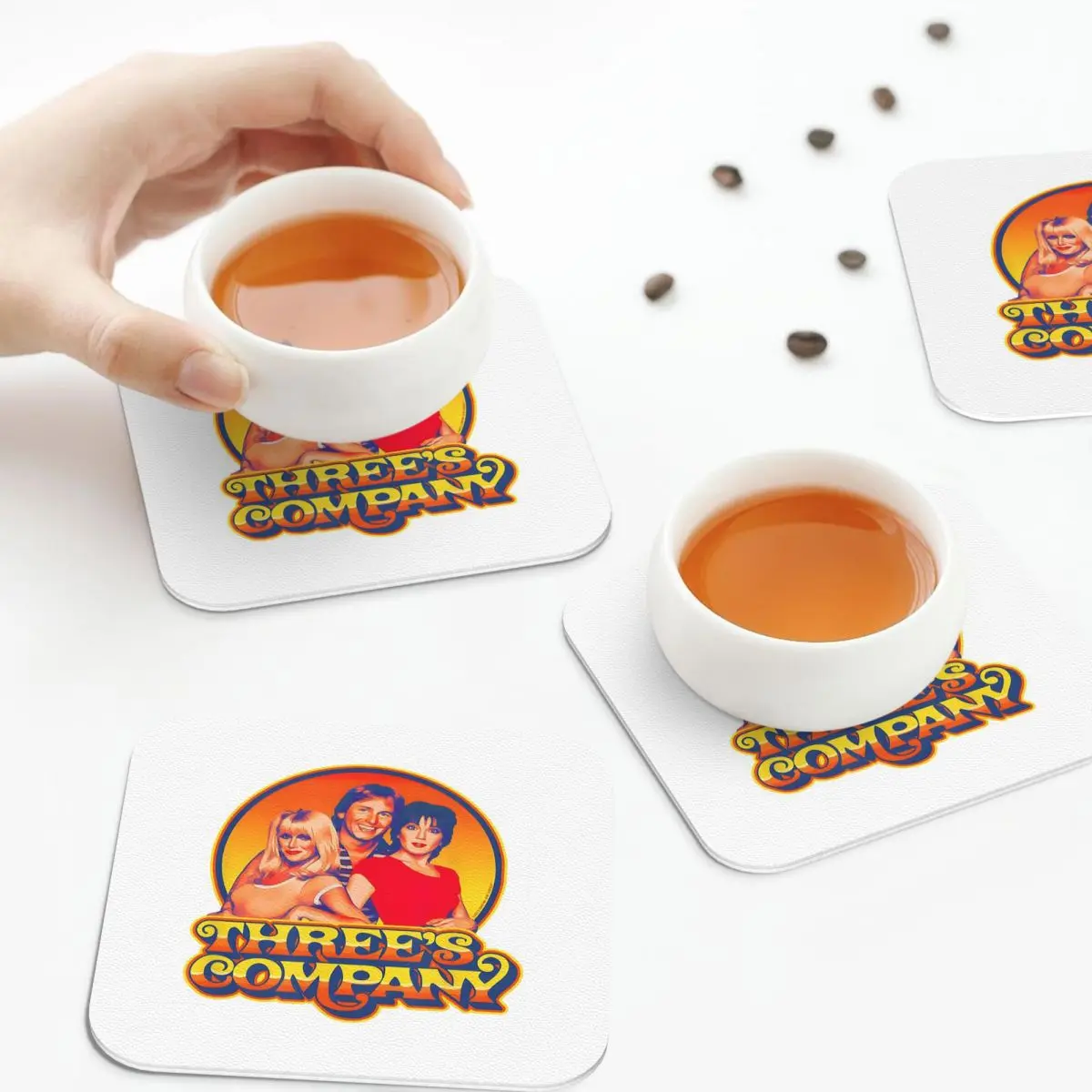 

80-е годы ретро персонаж фильма веер подставки подставки кожаные салфетки изоляционные кофейные коврики для дома кухня обеденные подушечки