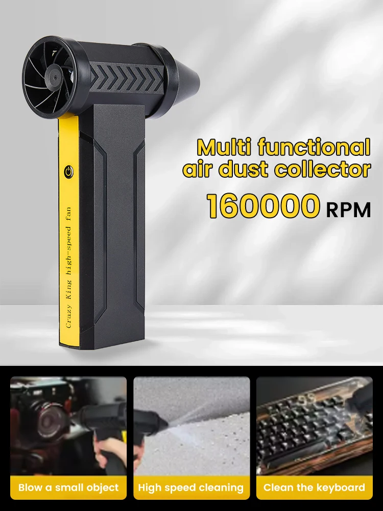 160000 RPM Electric Air Blower Turbo Jet Fan Brushless Motor High-Speed Turbo Violent Fan USB Rechargeable Powerful Car Dryer