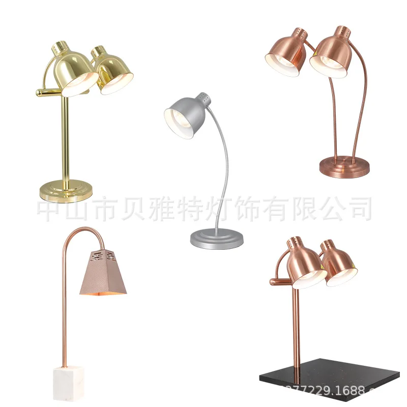 Single head buffet food insulation lamp Commercial insulation table Food warming lamp Barbecue heating Double head food