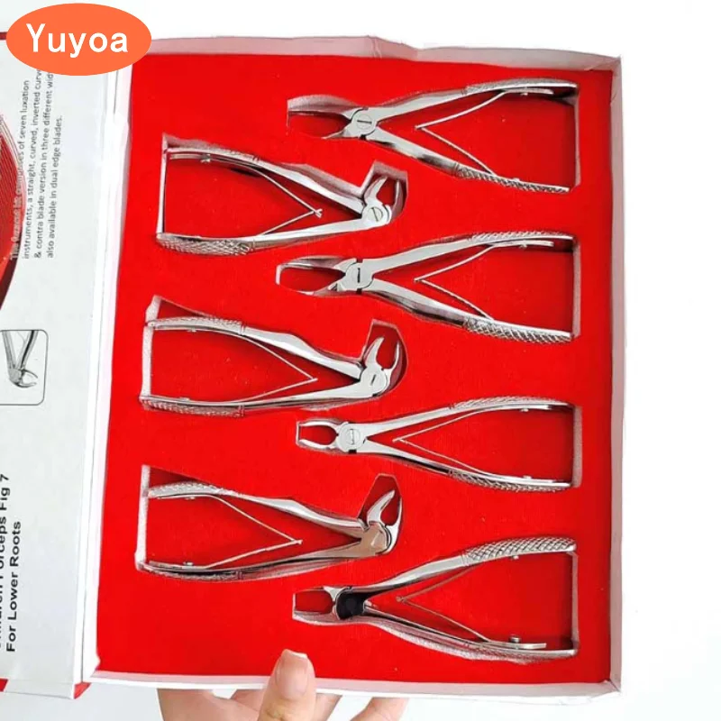 7Pcs/set Kids Dental Extracting Plier Forceps Surgical Teeth Extraction Forcep Children Teeth Root Extracting Pliers