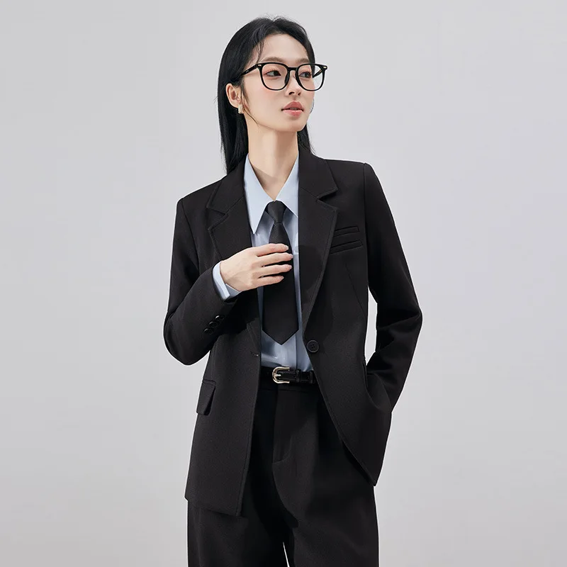 고급스러운 느낌의 여성용 그레이 수트 세트2025신상 대학생 면접 정장 출퇴근 캐주얼 수트 재킷 가을