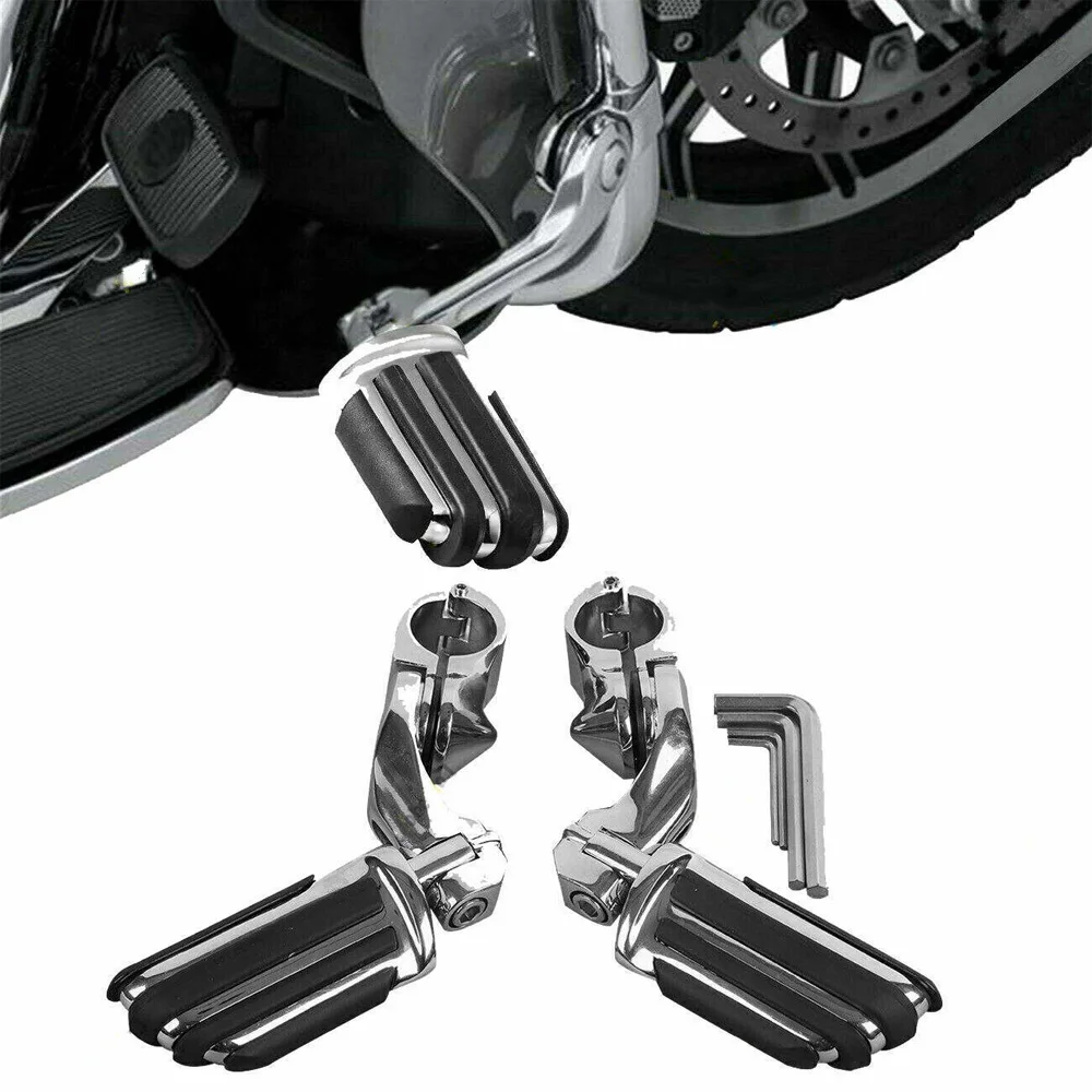 

Foot Pegs Footrests Pedal Front Chrome Motor Rubber Rest Pedal Fits For Yamaha