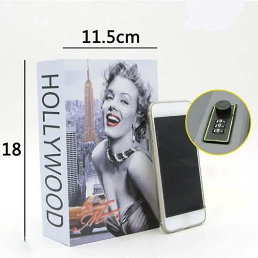 Password Security Safe Lock Money Cash Coin Storage Key Locker Kid Gift Mini Security Dictionary Safe Box Book Money Hide Secret