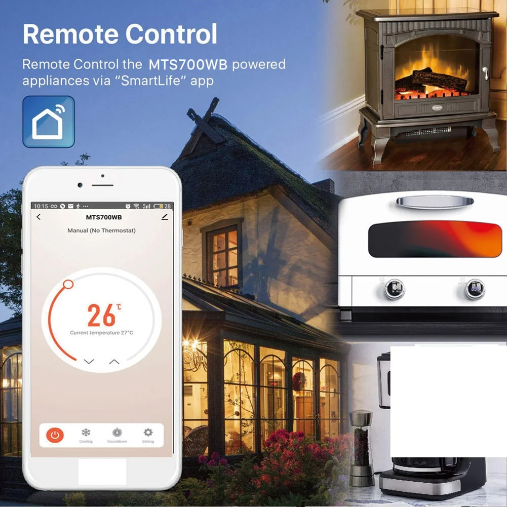 A98E-Tuya Wifi Thermostat Socket Smart Temperature Control System Socket 220V For Alexa Google Home EU Plug