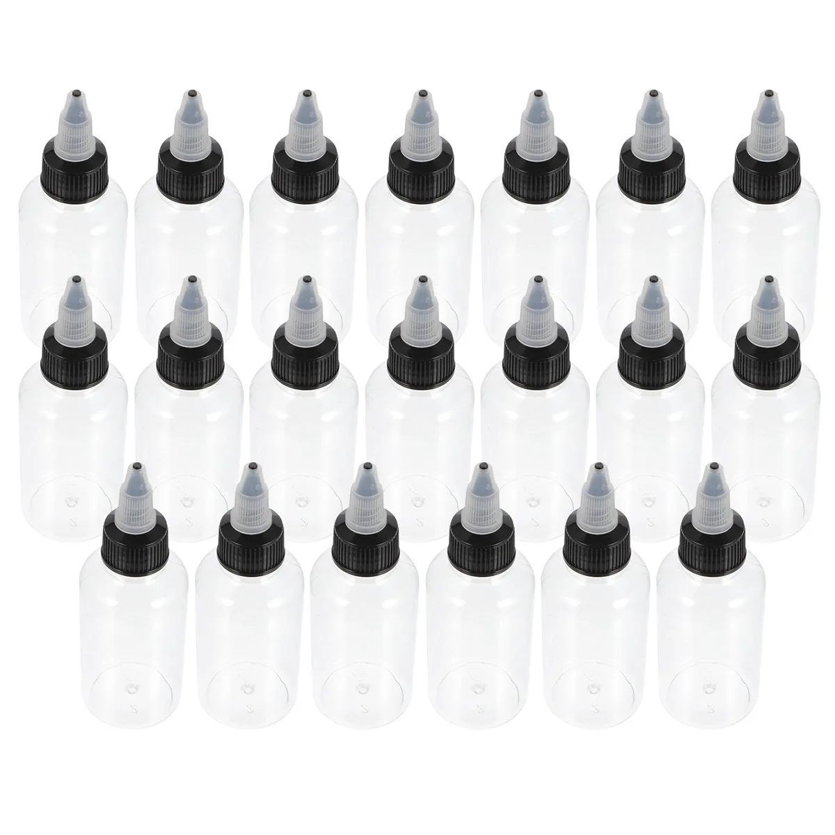 

20Pcs Professional Pet Squeezing Bottles 50Ml Refillable Clear Extrusion Caulking Bottles for Latex Epoxy Grout Pigment Sealing