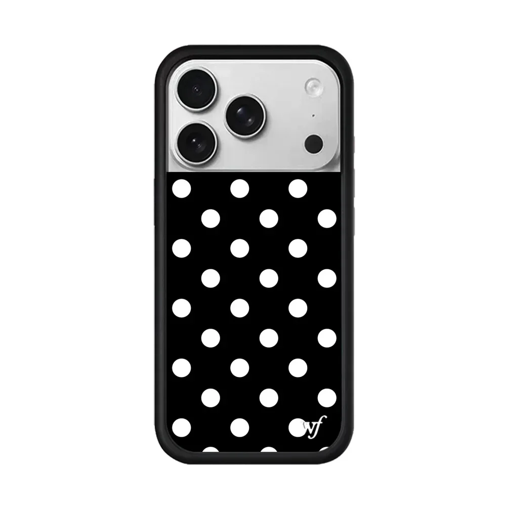 Etui na telefon Wildflower INS Cherry Polka Dot do iPhone'a 17 16 15 14 13 12 Pro Max Plus 3D WF Śliczne różowe niebieskie czerwone etui z wzorem w kropki — zdjęcie produktu 4