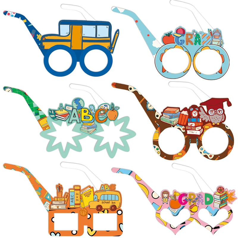 نظارات ورقية لتزيين موسم التخرج لرياض الأطفال، مستلزمات حفلات الأطفال