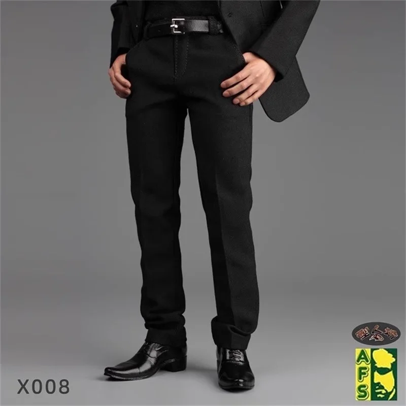 AFS X008 1/6 Scale Male Soldier Black Trousers With Belt Clothing Model Toy Accessories Fit 12'' Action Figure In Stock