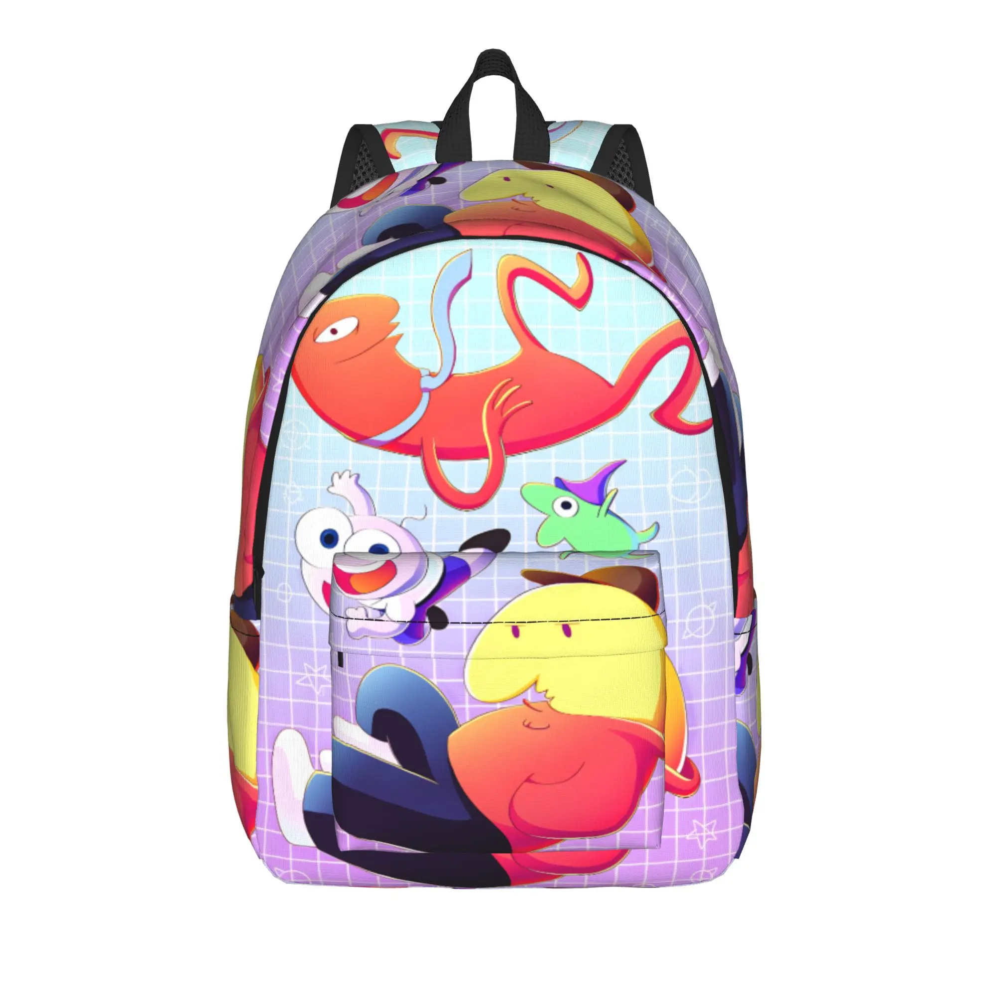 Smiling Friends Pim And Charlie Backpack  Streetwear Backpacks Male Workout Print High School Bags Design Rucksack