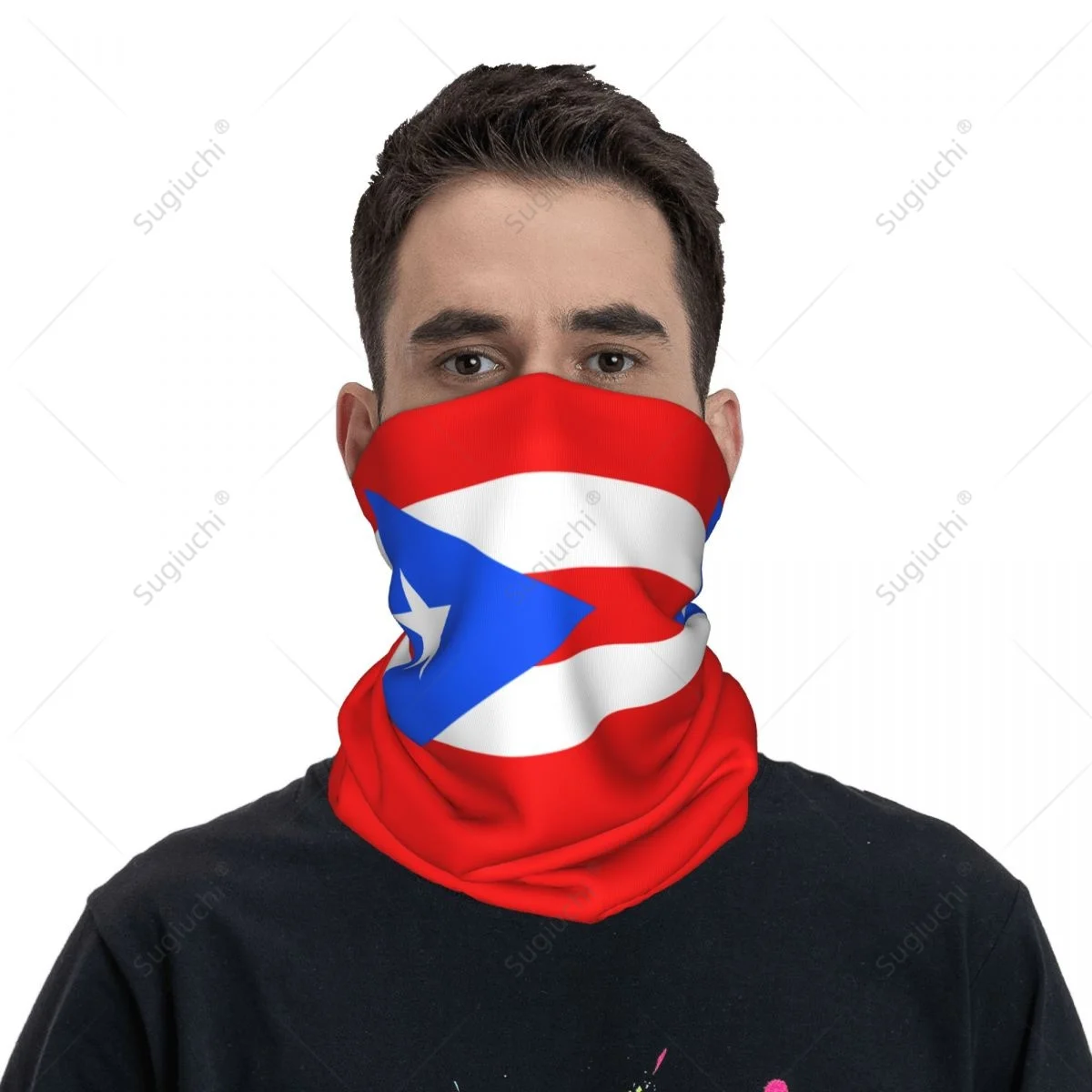 Unisex Puerto Rico Flag Neckerchief Scarf Neck Face Mask Scarves Neck Warmer Seamless Bandana Headwear Cycling Hiking