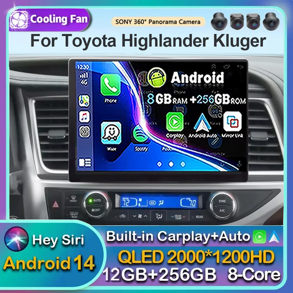 

Android 15 Car Radio For Toyota Highlander Kluger 2021 2022 Carplay Auto Multimedia Stereo Video Player NAVI GPS Head Unit WIFI
