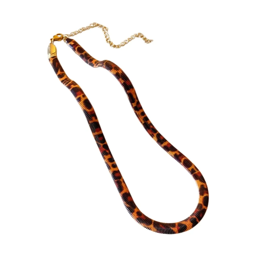 Leopard Print Leopard Print Snake Chain Uniquely Designed Versatile Vintage-Style Necklace Creative Jewelry