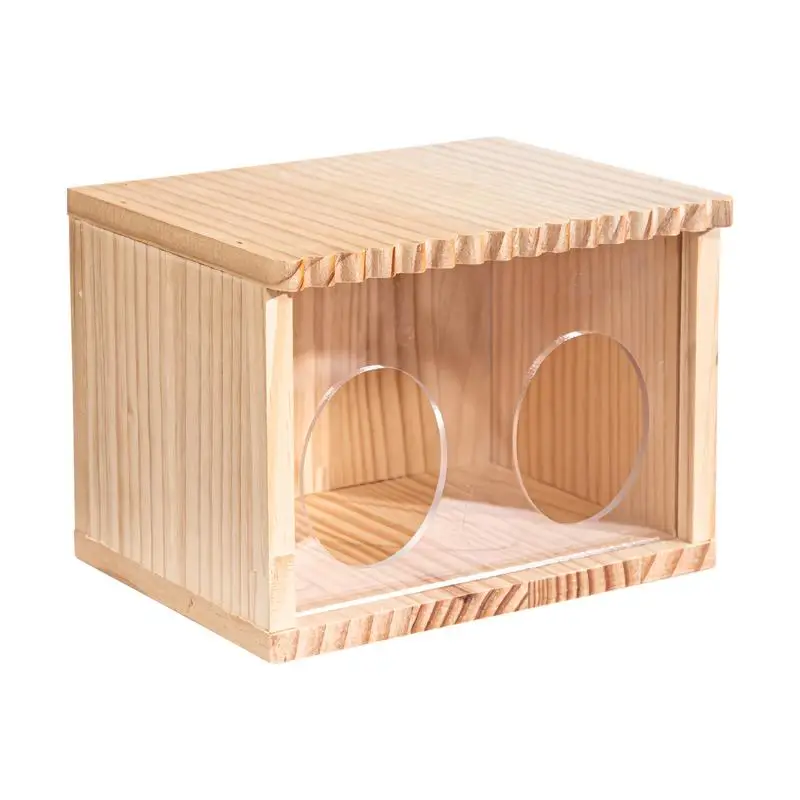 Hamster House Solid Wood Gerbil Hideouts Hamster Home Creative Chinchilla Huts Small Animal Hide Hamster Houses And Hideouts For