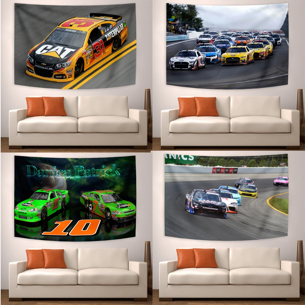 Compatible With White And Yellow Performance Tapestry 90x150cm Racing Car Men‘S Tapestry Garage Wall Decor Large Sign Outdoor