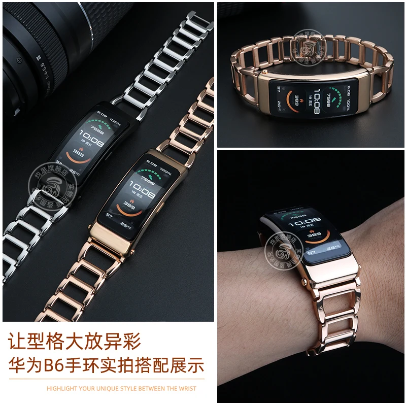 Voor Ck Stalen Band K3g223626 K3g231/6 K2y2y1 Huawei B3 B6 Serie Uitgehold Precisie Stalen Horlogeband 16Mm Horlogeband