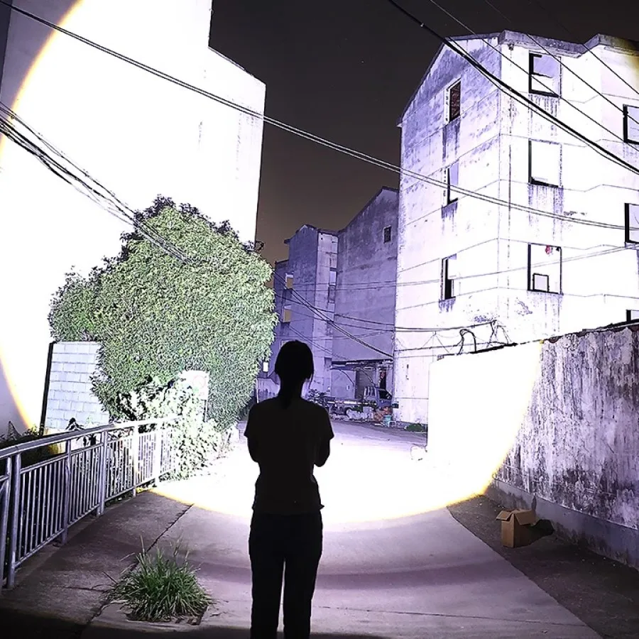 PAWEINUO قوية 600 واط مصباح ليد جيب 95000000LM السوبر مشرق مصباح شعلة قابلة للشحن طويلة المدى 5000 متر التخييم الصيد فانوس