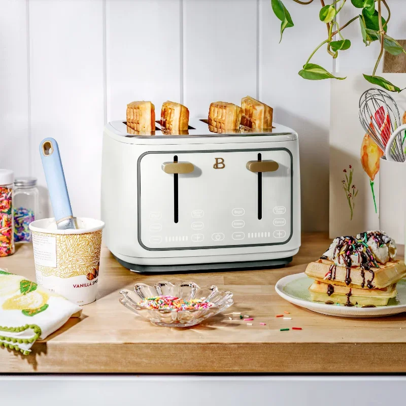 Beautiful 4 Slice Toaster, White Icing by Drew Barrymore