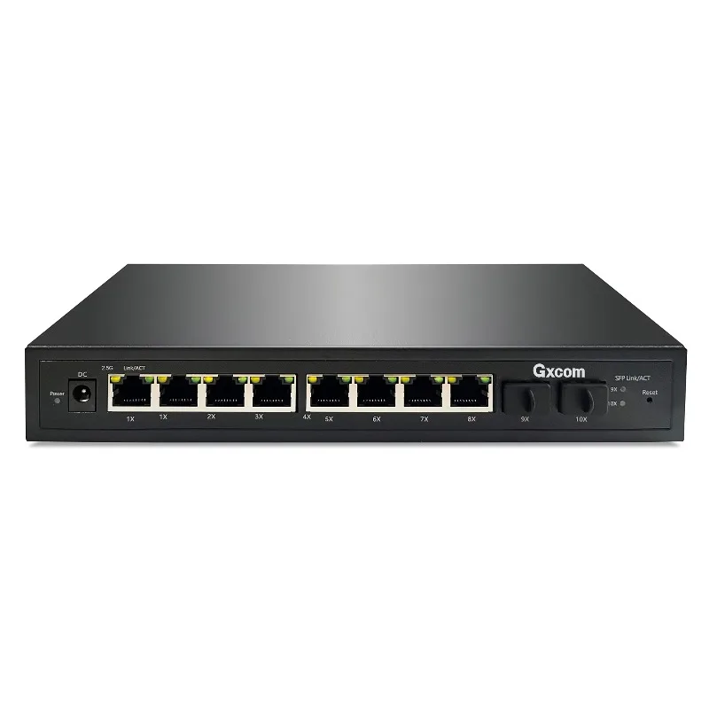 Factory OEM ODM 8 Ports 2.5G Network Switch 2*10G SFP+ Unmanaged Fanless Ethernet Switch