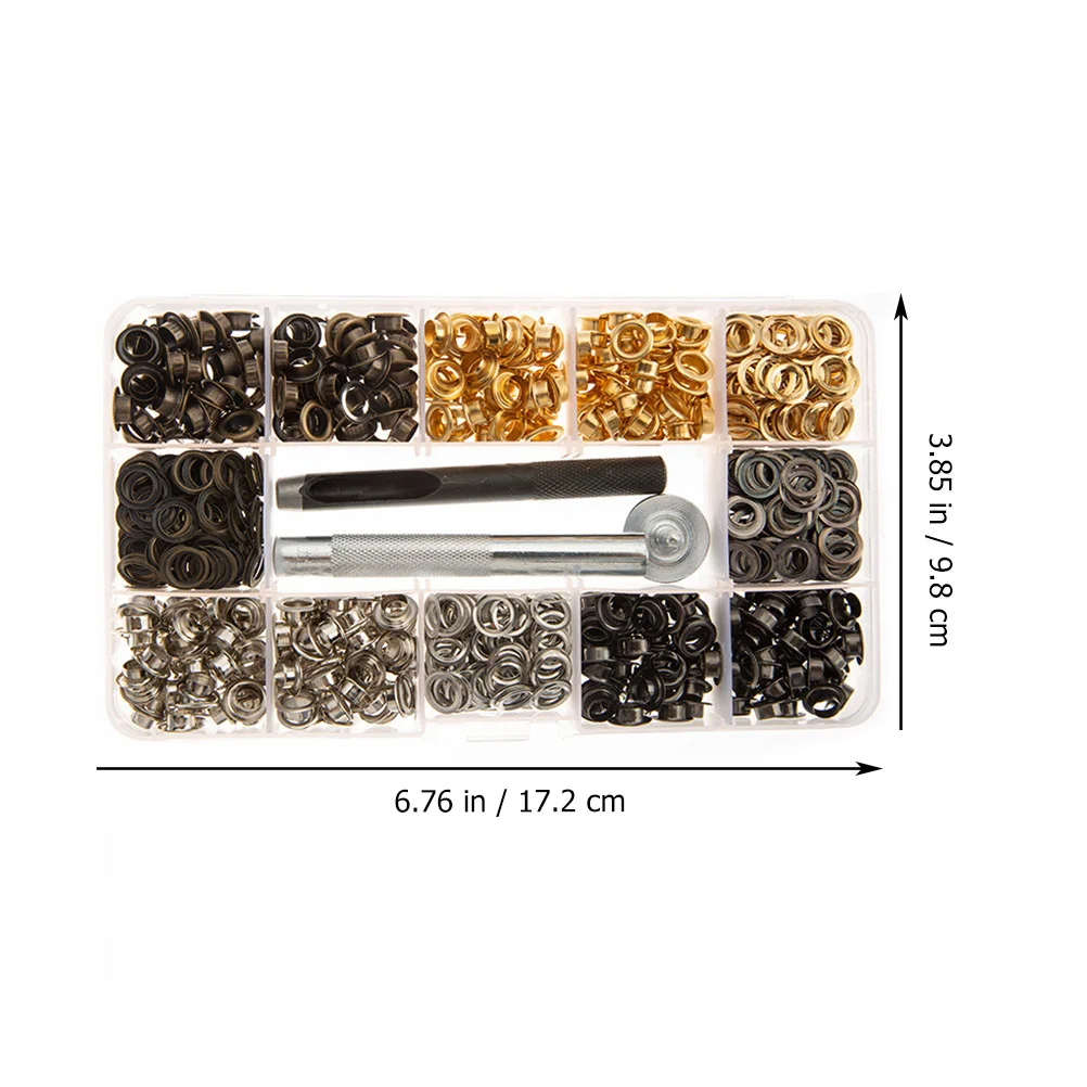1 Kotak Perlengkapan Alat Grommet Logam untuk Tali Sepatu, Pakaian, Kerajinan Tangan, Perlengkapan Kerajinan