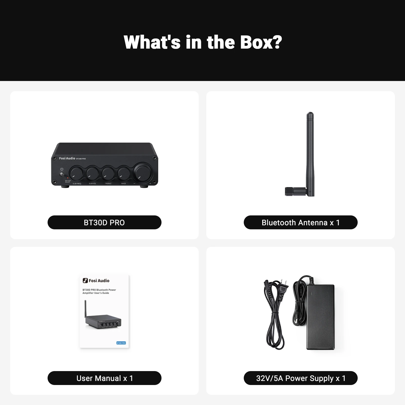Fosi Audio Bluetooth Sound Leistungsverstärker BT30D PRO 2.1 Kanal Amp Audio Reciver für Lautsprecher Subwoofer 165Wx2 +350W