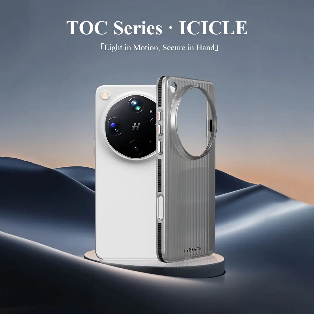 LeReach TOC pour OPPO Find X9 Ultra 5G, coque ICICLE avec poignées latérales antidérapantes 3D, protection arrière mate de niveau micronique.