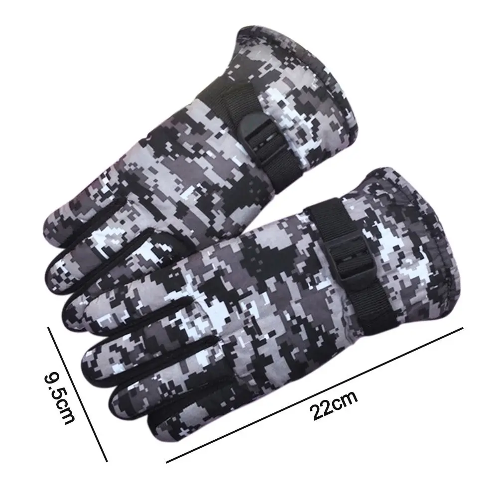 CamSolomon-Gants de ski chauds en velours pour enfants, gants d\'extérieur pour garçons et filles, optique d\'hiver, doigt complet, enfants de 7 à 13