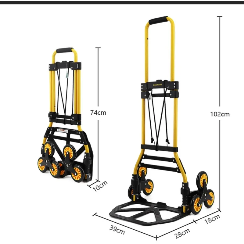

Climb stairs, hand-pulled cart for home folding and portable, go upstairs, small tow luggage cart for shopping.