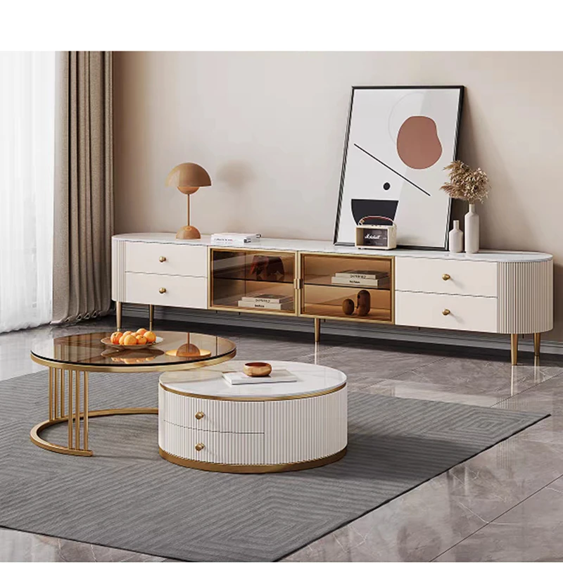 Furniture Coffee Table Solid Sintered Stone Marble Surface Coffee Table Modern Concise TV Table Beautiful Furniture