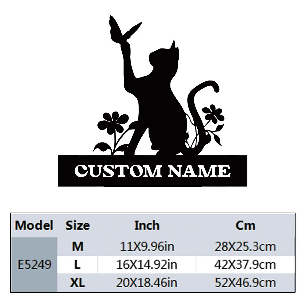 1PC Creative Cat Customized Text Diy Name Wall Sticker Pvc Wall Art Stickers Home Decor Home Party Decor Wallpaper - view 2