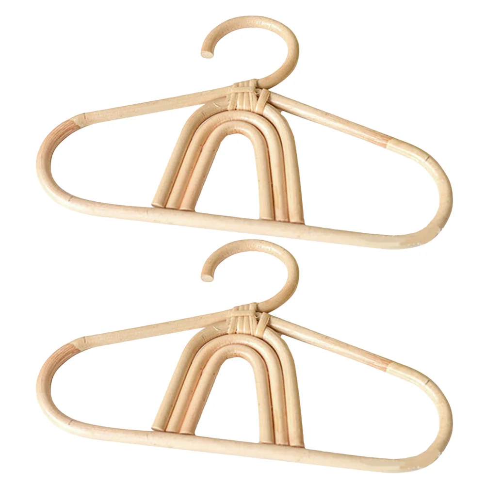 

2Pcs Sturdy Rattan Hanger Toddler Clothes Organizer Smooth Baby Nursery Closet Hangers Rattan Hangers Kids Hanger