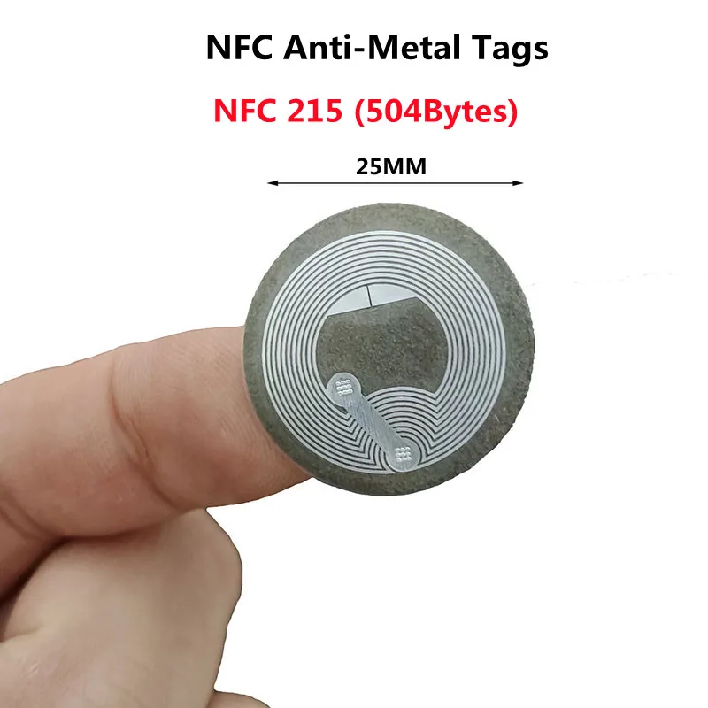 Self-adhesive NFC Sticker Anti Metal 13.56MHz ISO14443A electronic Tag Universal Ntag 215 RFID Phone Available Adhesive Label
