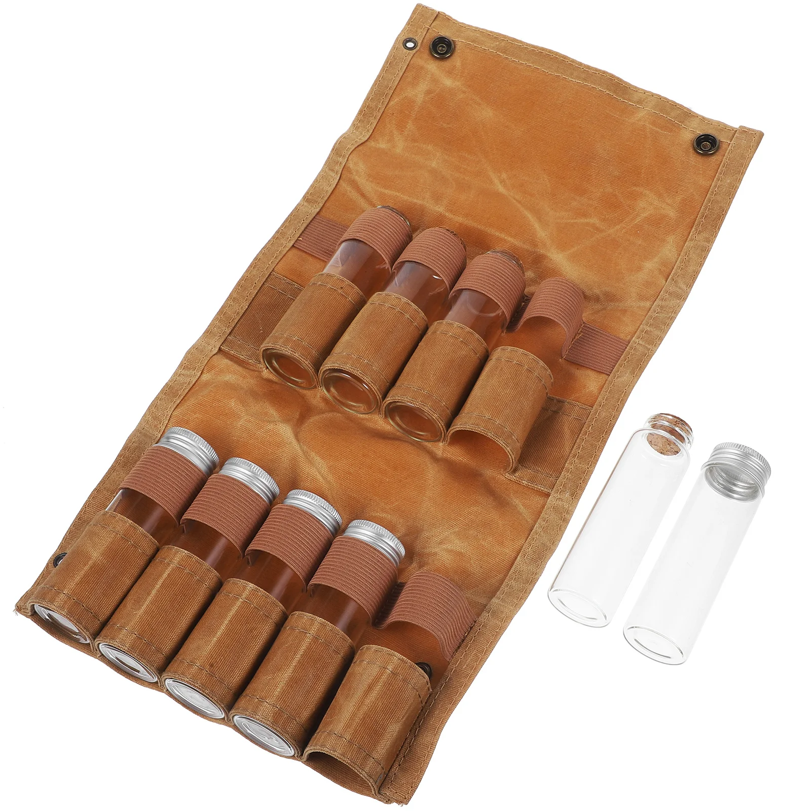 

1Set Portable Spice Bottle with Storage Pouch Outdoor Camping Spice Container for Travel Hiking Fishing Gardening Backpacking