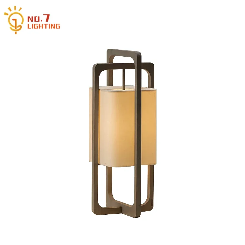 Chinese Classical Minimalist Fabric Art Wood Floor Lamp Led E27 Home Decor Study Teahouse Bedroom Bedside Living/Dining Room