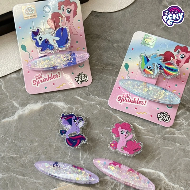 Genuine My Little Pony Quicksand Hair Clip Cute Twilight Sparkle Princess Children's Kawaii Christmas Birthday Gift Accessories