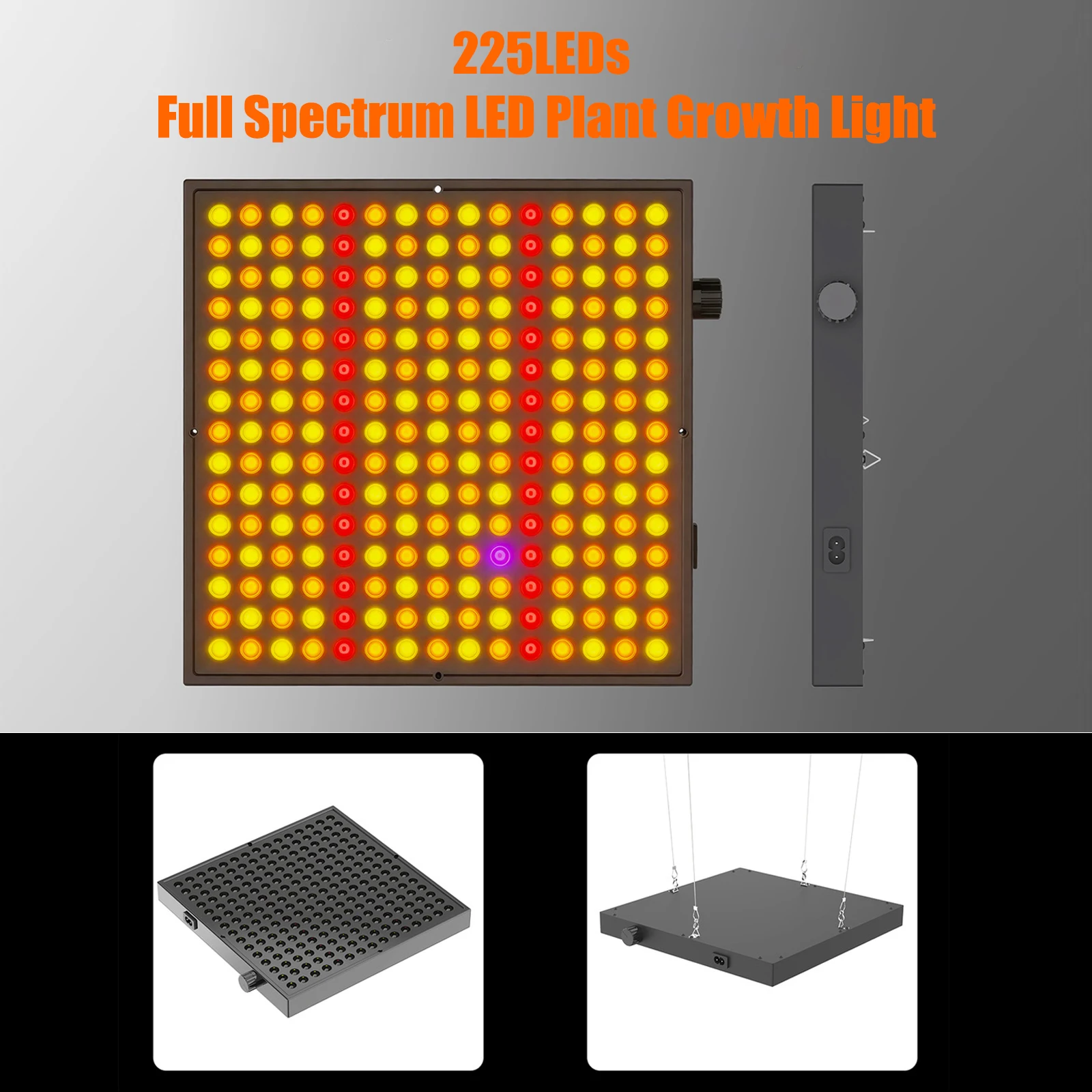 225 LED Grow Light Full Spectrum Dimmable Quantum Board Phytolamp 30W Grow Tent Lamp for Indoor Plants Seedling Flower Veg