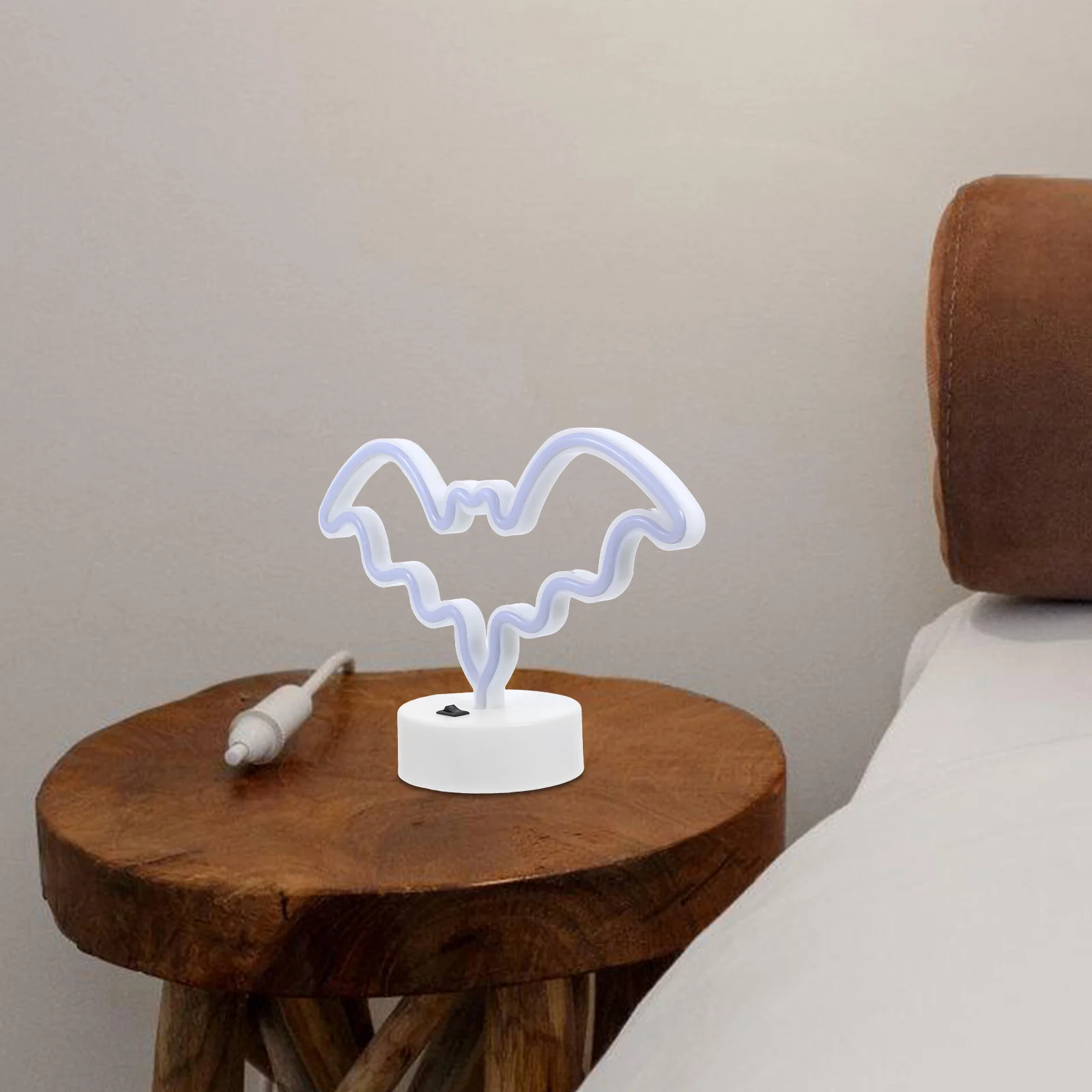 

1pc Bat Shaped Led Night Lamp Hollow Design Kids Room Decor Low Voltage Safe Table Light For Bedroom Living Room Balcony Office