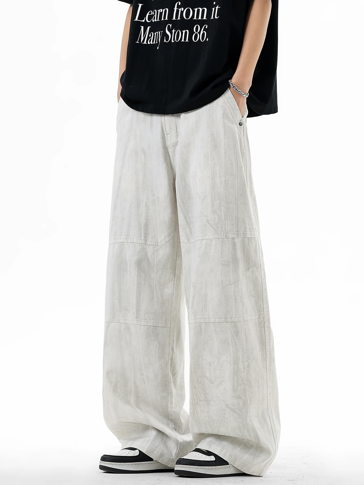 

American Trendy Brand Loose Wide Leg Casual Pants ex Retro Sle Comfortable Leisure Trousers