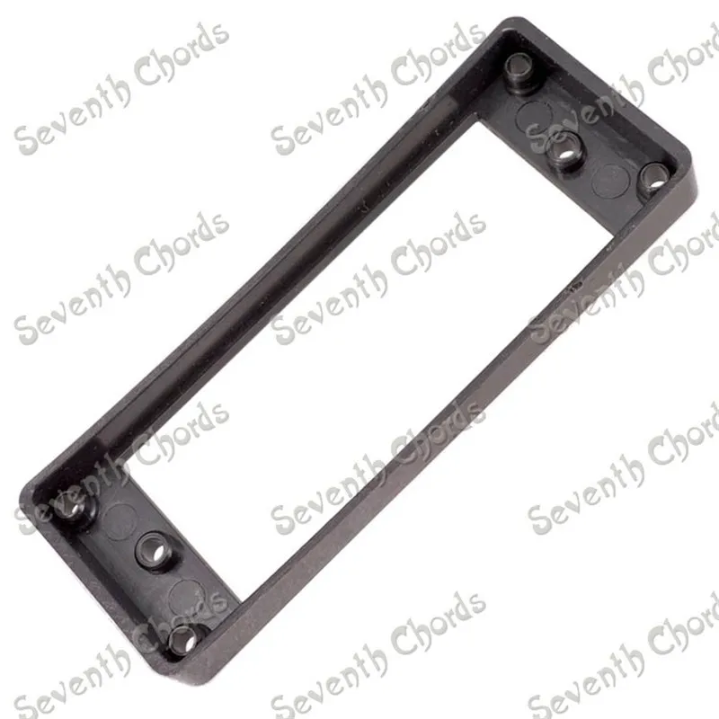 Ein Satz schwarzer, gebogener Pickup-Humbucker-Ringe aus Kunststoff für E-Gitarren, zum Austausch von Hals- und Steg-Ringen. – Detail 4
