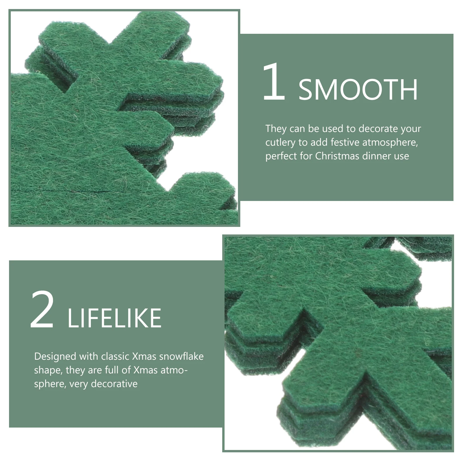 

8Pcs Felt Christmas Cutlery Bags Snowflake Design Tableware Pouches for Fork Spoon Storage Xmas Party Table Decorations