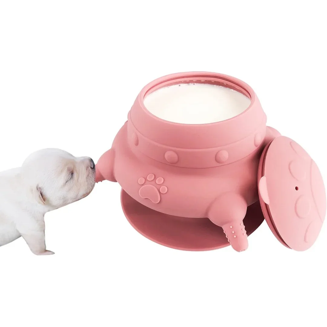 Comedero para cachorros y gatitos recién nacidos, cuenco para alimentación de leche: diseño de 4 pezones para una fácil enfermería de mascotas pequeñas