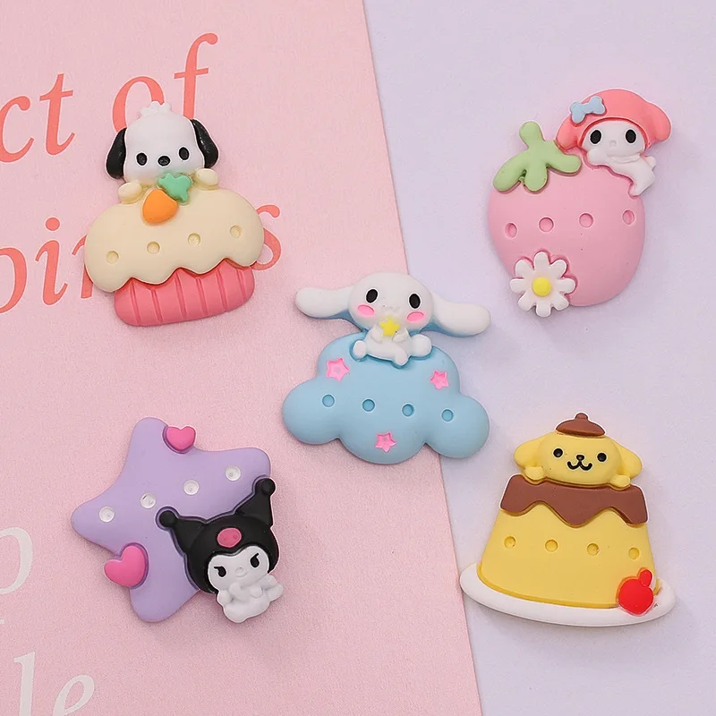 10pcs Kawaii Resin Mixed Cake Flatback Cabochons For Hair Bow Center DIY Scrapbooking Decoration Accessories Cute Cartoon Cookie kawaii sanrios cinnamoroll cartoon small night light bedroom decoration atmosphere table lamp cute birthday toys for girls