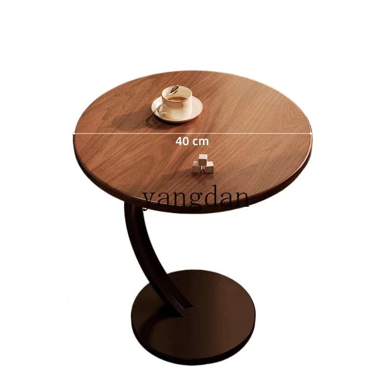 

YD walnut side coffee table sofa side cabinet Internet celebrity mini round table living room corner table rental house