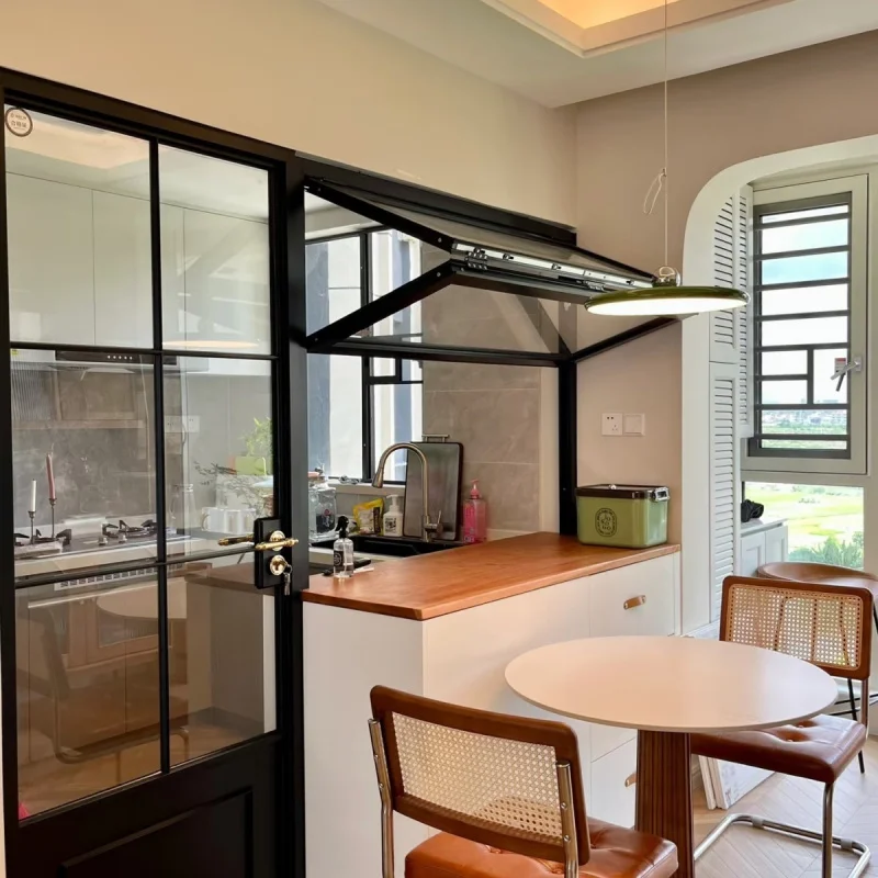 Custom. Internet Celebrity Folding Window Sliding Kitchen Coffee Shop Milk Tea Any Bar Counter Aluminum Alloy Floating Sliding